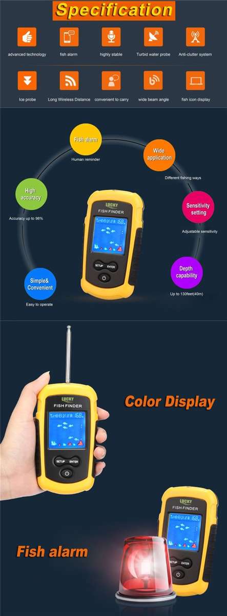 New Castable Wireless Fish Finders Colour 120m range