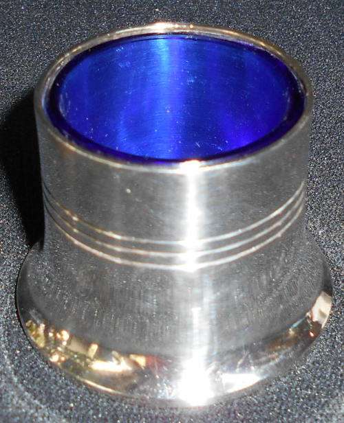 Vintage John Turton & Co A1 Silver Plate Container with Cobalt Blue Glass Insert