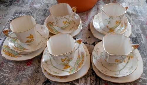 5x Gorgeous Royal Stafford Bone China Trios