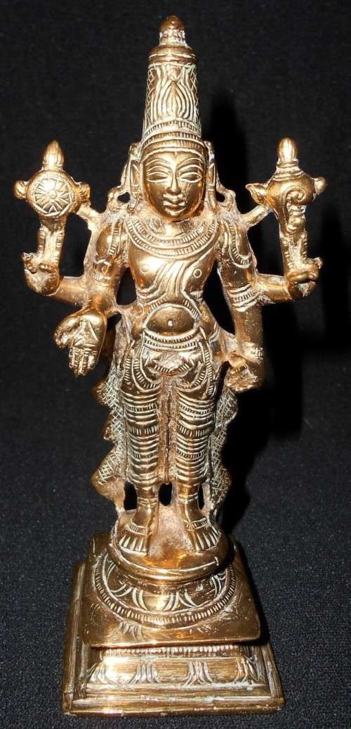 Vintage Solid Brass Asian Goddess Figurine