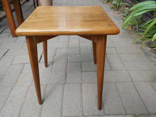 RETRO 1950'S OCCASIONAL TABLE WITH CHAMFERED LEGS (NUMBER 2 )