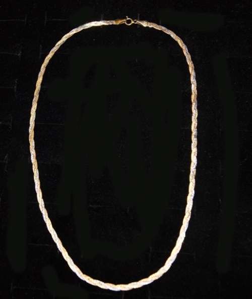 STUNNING 18ct GOLD NECKLACE WOVEN 3 TONE GOLD (5.1g) @@@ CRAZZYYY R1 START