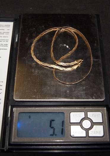 STUNNING 18ct GOLD NECKLACE WOVEN 3 TONE GOLD (5.1g) @@@ CRAZZYYY R1 START