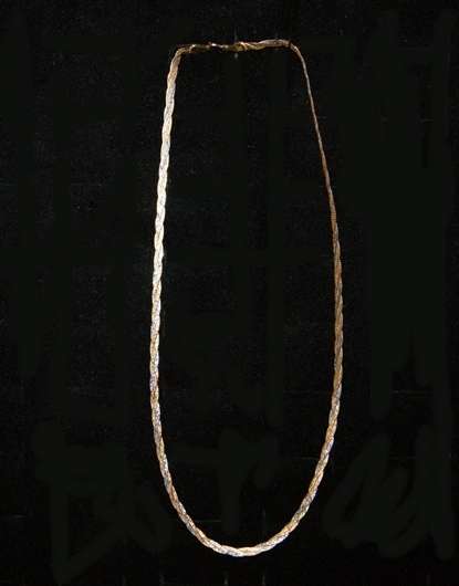 STUNNING 18ct GOLD NECKLACE WOVEN 3 TONE GOLD (5.1g) @@@ CRAZZYYY R1 START