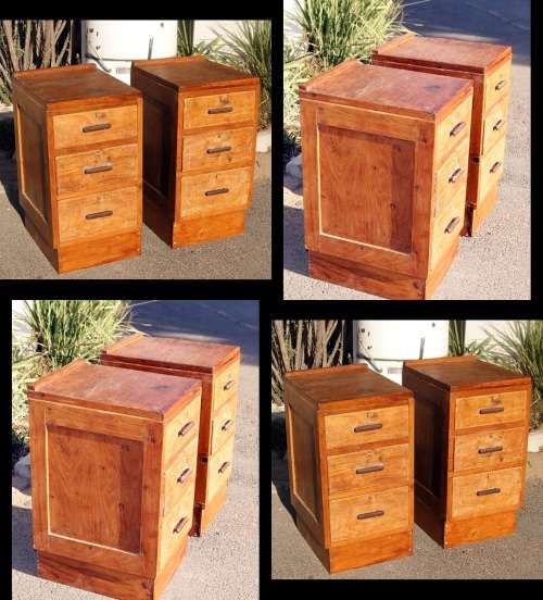 VINTAGE PAIR OF 3 DRAWER PEDESTALS @@@ CRAZZYYY LOW START