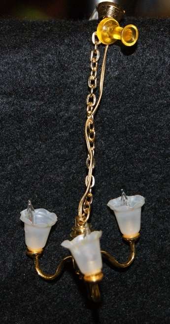 Functioning Brass Doll House Chandelier