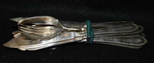 Silver Plated Yeoman Plate 12 Piece Fish Set