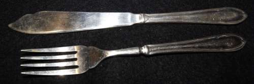 Silver Plated Yeoman Plate 12 Piece Fish Set