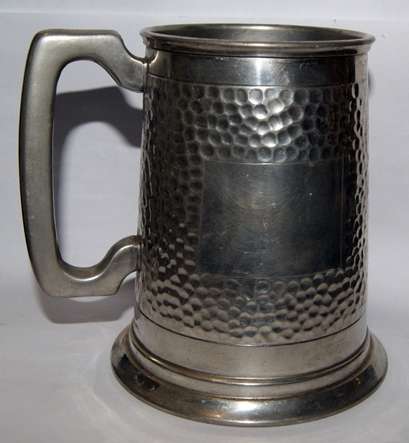 Pewter Beer Mug with Glass Bottom