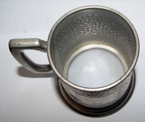 Pewter Beer Mug with Glass Bottom