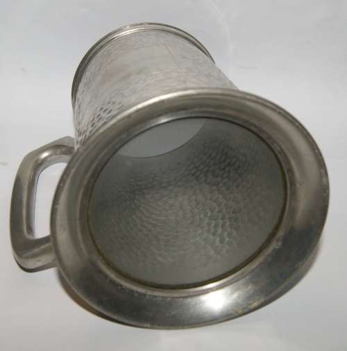 Pewter Beer Mug with Glass Bottom