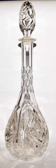Large Antique Hand Cut Crystal Decanter