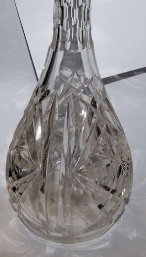 Large Antique Hand Cut Crystal Decanter