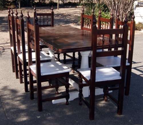 8 Seater Dining Table and 8  Chairs with Paint Technique @@@ Crazy Low Start