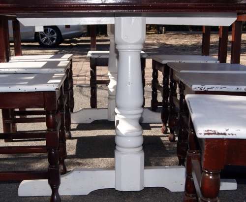 8 Seater Dining Table and 8  Chairs with Paint Technique @@@ Crazy Low Start