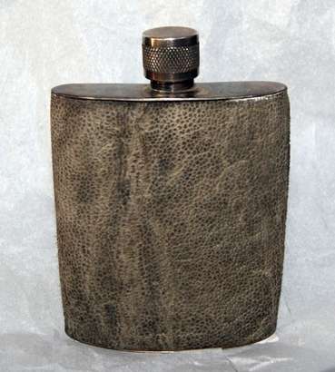 DM84Sale Elephant Hide & Silver Plate Hip Flask @@@ Crazy Low R1 Start