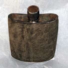 DM84Sale Elephant Hide & Silver Plate Hip Flask @@@ Crazy Low R1 Start