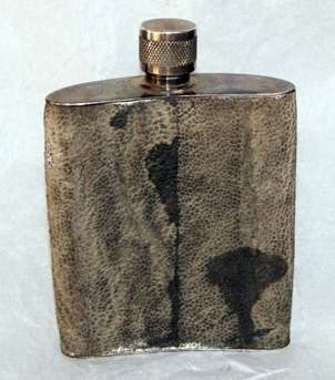 DM84Sale Elephant Hide & Silver Plate Hip Flask @@@ Crazy Low R1 Start
