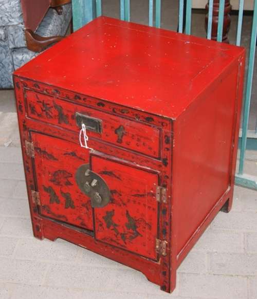 DM84Sale - VINTAGE ORIENTAL LACQUER HAND PAINTED PEDESTAL  @@@ CRAZZYYY R1 START