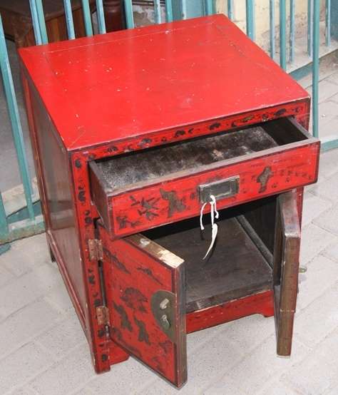 DM84Sale - VINTAGE ORIENTAL LACQUER HAND PAINTED PEDESTAL  @@@ CRAZZYYY R1 START