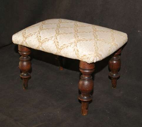 DM84Sale Antique Victorian Oak Foot Stool with Beautifully Turned Legs @@@ Crazy Low R1 Start