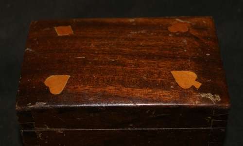 DM84Sale Stunning Antique Inlaid Mahogany Card Case @@@ Crazy Low R1 Start