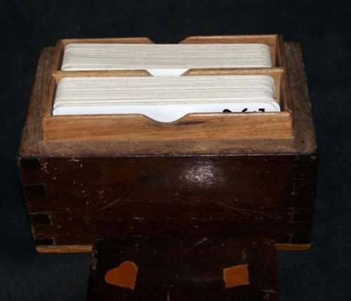 DM84Sale Stunning Antique Inlaid Mahogany Card Case @@@ Crazy Low R1 Start