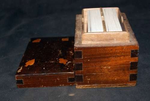 DM84Sale Stunning Antique Inlaid Mahogany Card Case @@@ Crazy Low R1 Start