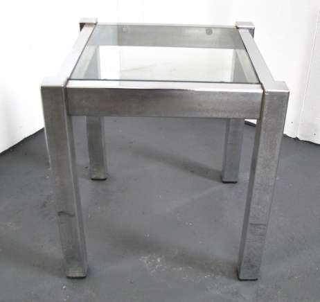 1970's Chrome Side Table with Glass Top (2 of 2) **FIRST BID WINS!!**