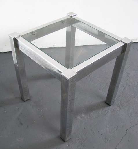 1970's Chrome Side Table with Glass Top (2 of 2) **FIRST BID WINS!!**