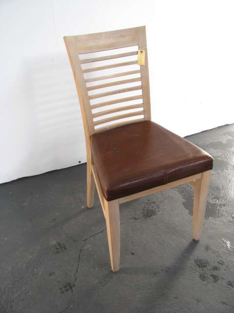 Ladder Back Chair with Leather Type Seat @@@ CRAAZZYY R1 START (DM84 SALE)
