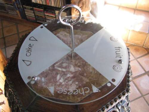 DM84Sale Glass and Metal Cheese Stand with Handle for Ease of Serving @@@ Crazy Low R1 Start