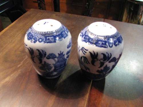 DM84Sale CHINESE DESIGN BLUE AND WHITE SALT & PEPPER SET @@@ Crazy Low R1 Start