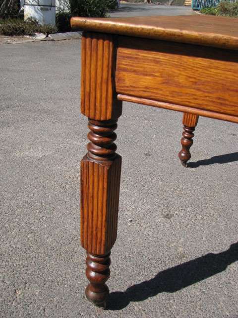 DM84Sale ANTIQUE OAK COLONIAL TABLE ON CASTORS @@@ Crazy Low R1 Start