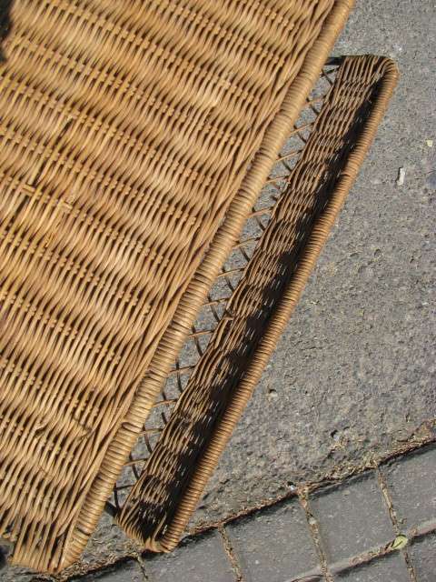 DM84Sale PURE 1950'S RETRO WICKER AND METAL MAGAZINE RACK WITH TABLE SURFACE @@@ Crazy Low R1 Start