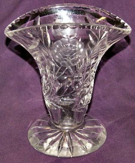 A MAGNIFICENT LARGE VINTAGE ROSECUT CRYSTAL VASE!!!! @ CRAZY R1 START (DM84 SALE)