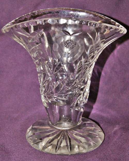 A MAGNIFICENT LARGE VINTAGE ROSECUT CRYSTAL VASE!!!! @ CRAZY R1 START (DM84 SALE)