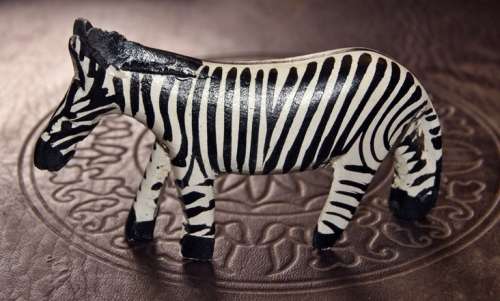 Wooden Painted Zebra (1 of 2)