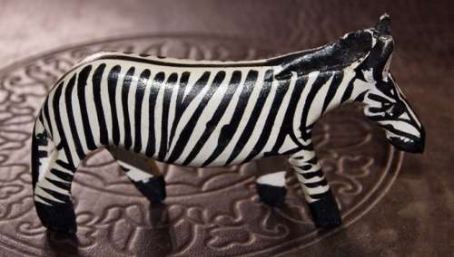Wooden Painted Zebra (1 of 2)