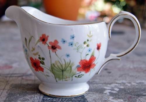 Colclough Milk Jug with Red and Blue Flowers Pattern no 8657