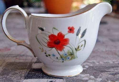 Colclough Milk Jug with Red and Blue Flowers Pattern no 8657