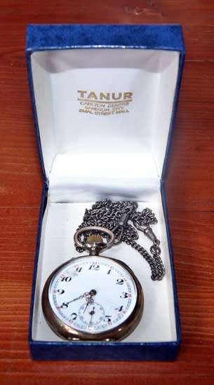 Ancre Ligne Droite 15 Jewel 800 Silver Cased Pocket Watch with 800 Silver FOB Chain