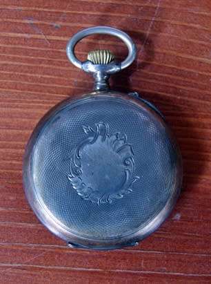 Ancre Ligne Droite 15 Jewel 800 Silver Cased Pocket Watch with 800 Silver FOB Chain