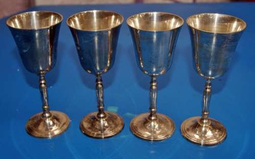4x EPNS Wine Goblets