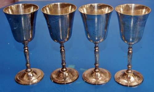 4x EPNS Wine Goblets