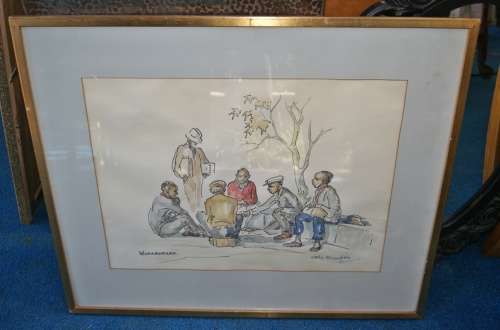 Framed Original Watercolour Rhodesian Painter Cohn Wakefield "Morabaraba"