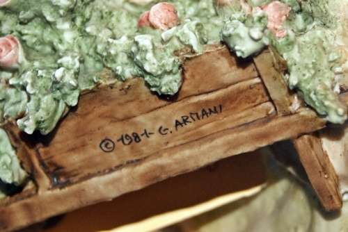 Signed Capodimonte Figure of Lady Pushing a Wheelbarrow