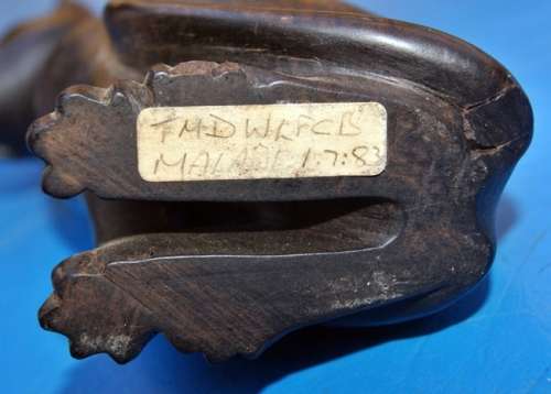 Ebony Cat Hand Carved in Malawi 1983