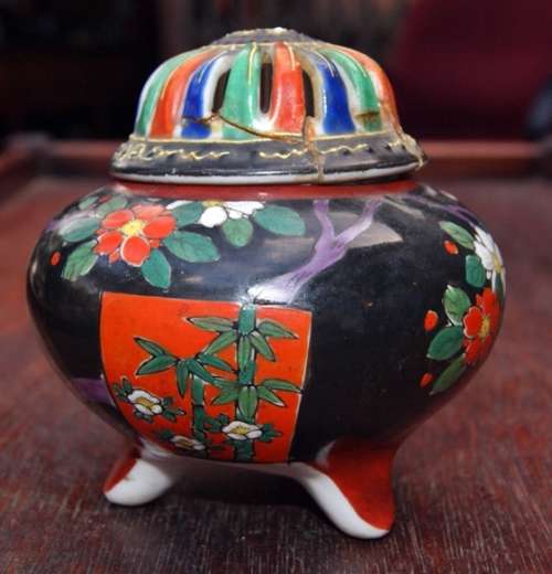 Pot Pourri Container with Broken/ Repaired Lid