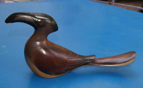 Wooden Carved and Hand painted Grey Hornbill from Feathers Gallery no141 of 2000